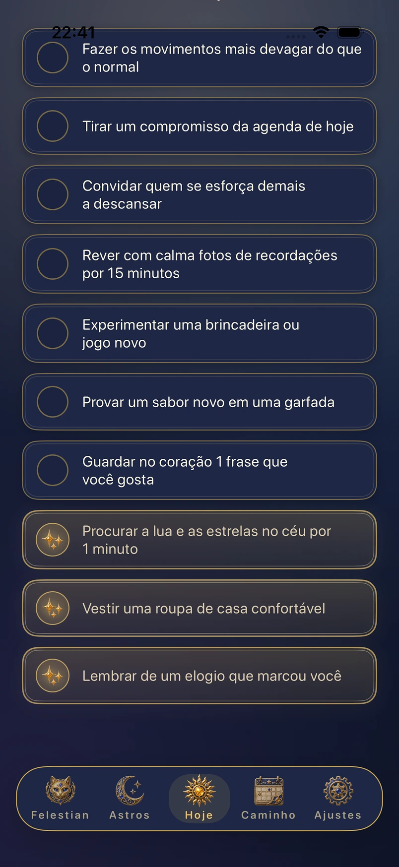 Os sinais do dia — acenda só os que você conseguiu