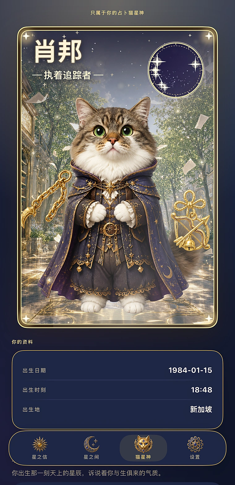 App 实际画面：猫星神卡